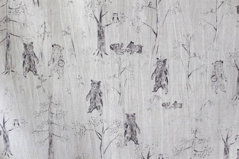 LINNET リネンプリント カムチャツカの森2<br />FLAX×焦茶